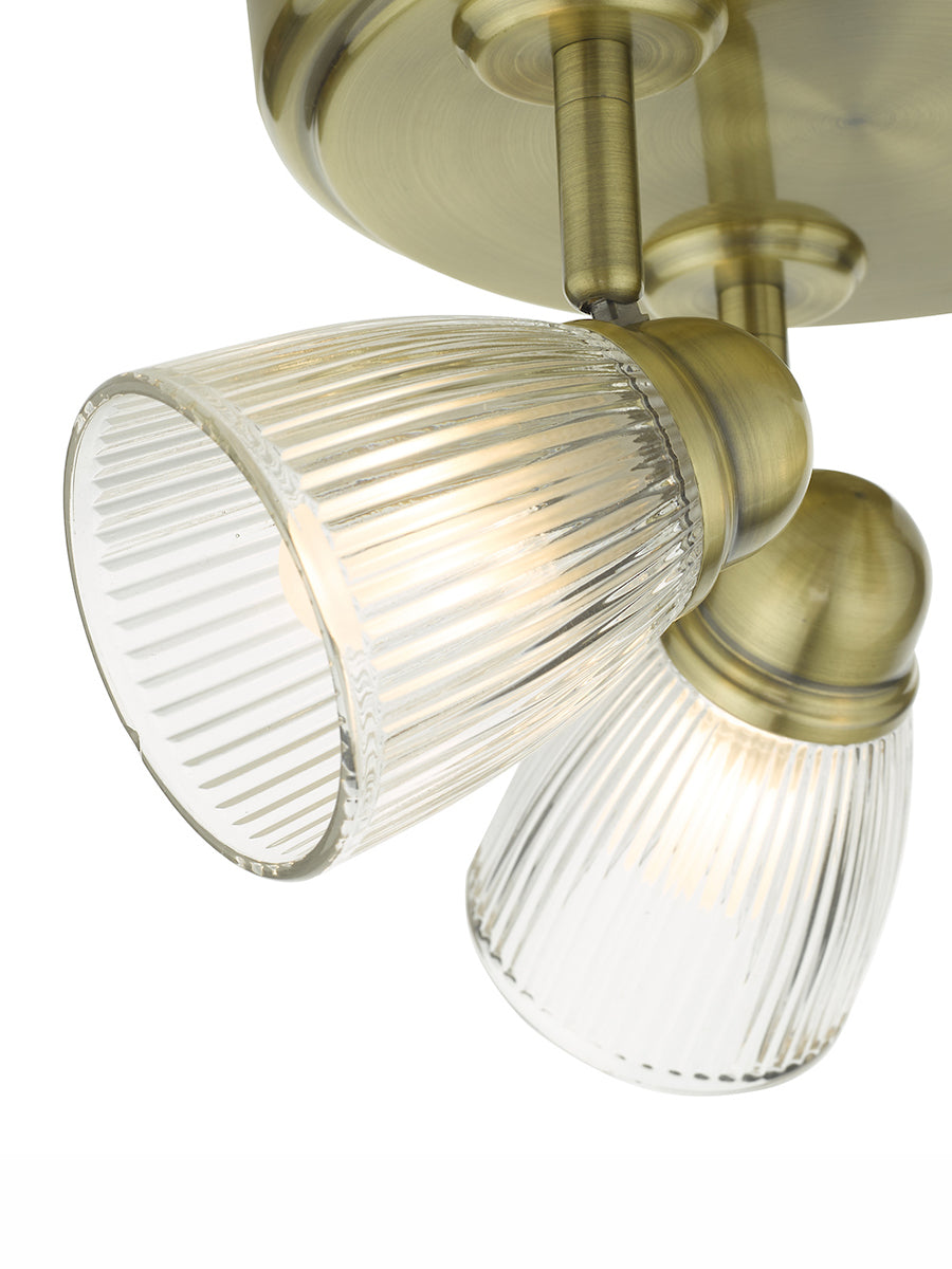 Dar Cedric 3 Light Bathroom Spotlight, Antique Brass IP44 – from Amos Lighting + Home