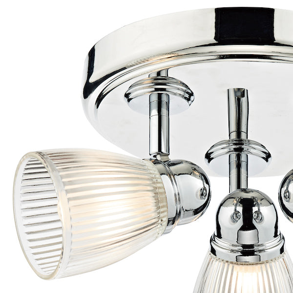 Dar Cedric Bathroom 3 Light Spotlight Polished Chrome Glass IP44 – from Amos Lighting + Home