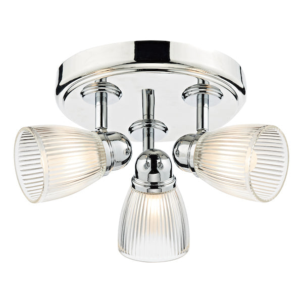 Dar Cedric Bathroom 3 Light Spotlight Polished Chrome Glass IP44 – from Amos Lighting + Home