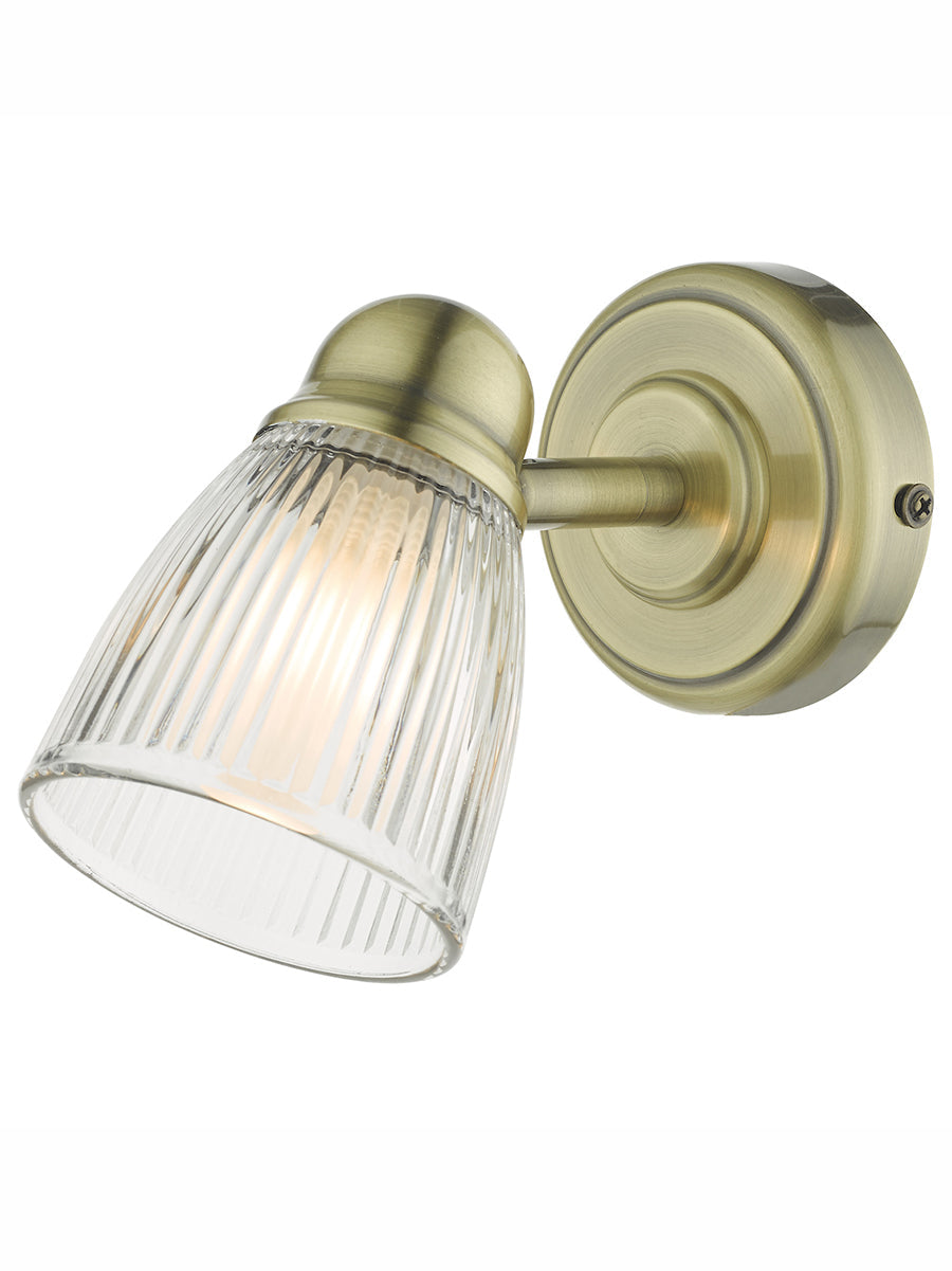 Dar Cedric Single Bathroom Spotlight, Antique Brass IP44 – from Amos Lighting + Home