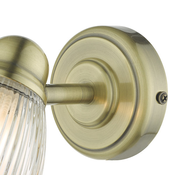 Dar Cedric Single Bathroom Spotlight, Antique Brass IP44 – from Amos Lighting + Home