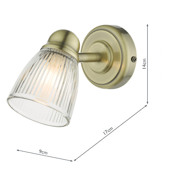 Dar Cedric Single Bathroom Spotlight, Antique Brass IP44 – from Amos Lighting + Home