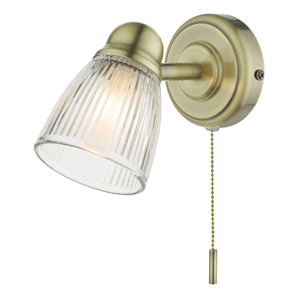 Dar Cedric Single Bathroom Spotlight, Antique Brass IP44 – from Amos Lighting + Home