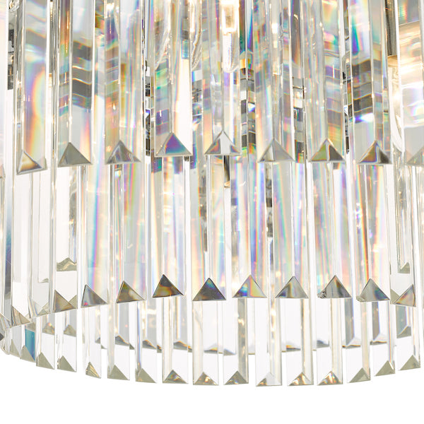 Dar Celeus 6 Light Flush Chandelier Anthracite & Crystal – from Amos Lighting + Home