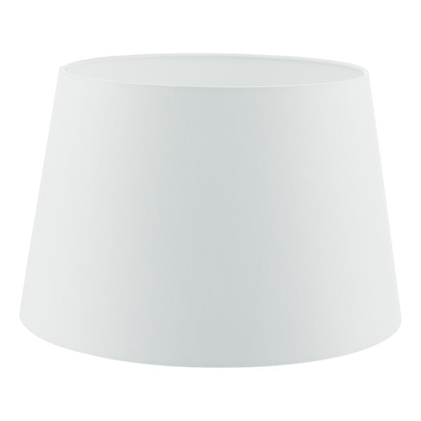 Dar Cezanne 35cm White Faux Silk Tapered Drum – from Amos Lighting + Home