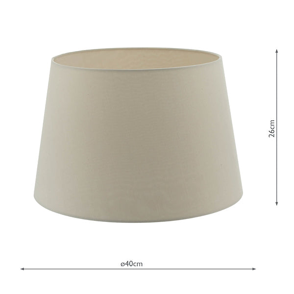 Dar Cezanne 40cm Ecru Faux Silk Tapered Drum – from Amos Lighting + Home
