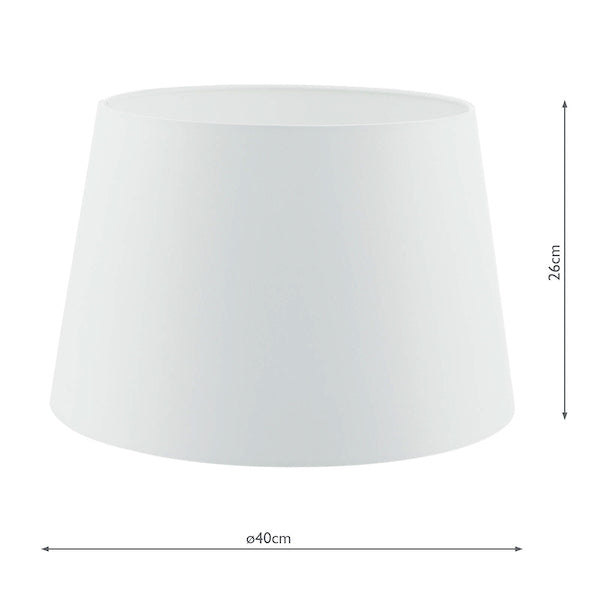 Dar Cezanne 40cm White Faux Silk Tapered Drum – from Amos Lighting + Home