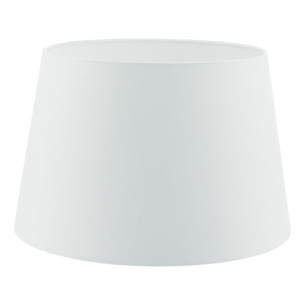 Dar Cezanne 40cm White Faux Silk Tapered Drum – from Amos Lighting + Home