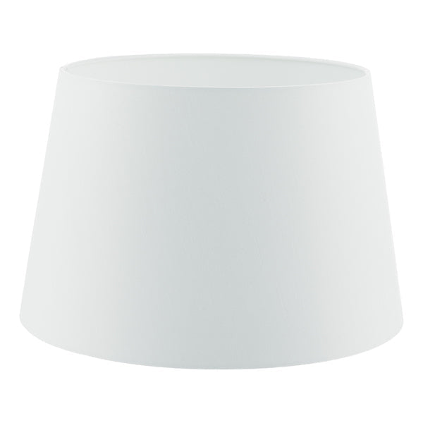 Dar Cezanne 45cm White Faux Silk Tapered Drum – from Amos Lighting + Home