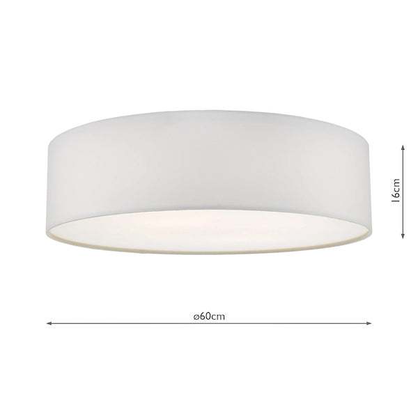 Dar Cierro 4 Light Flush Ivory 60cm – from Amos Lighting + Home