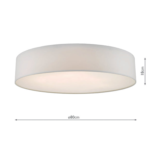 Dar Cierro 6 Light Flush Ivory 80cm – from Amos Lighting + Home