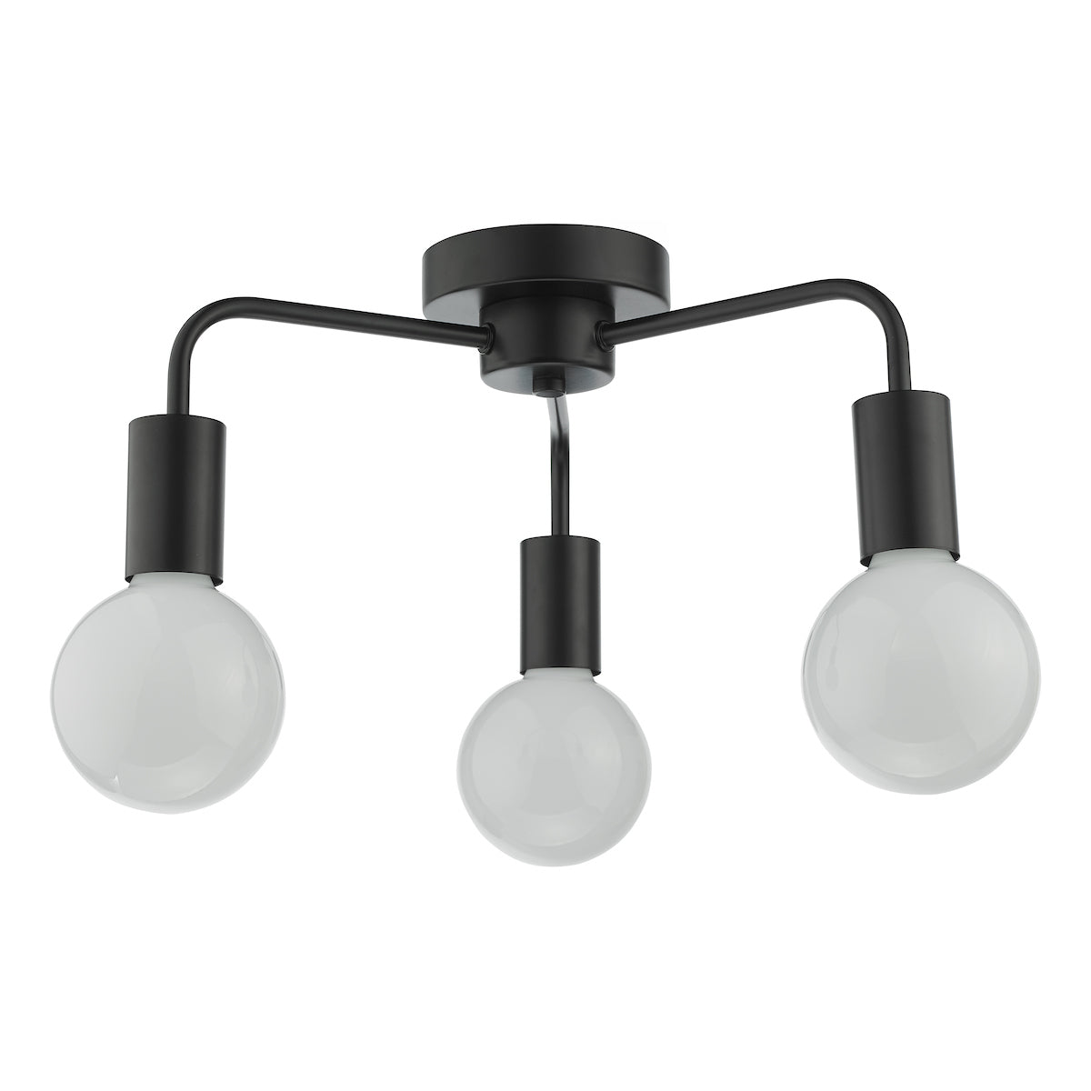 Dar Dena 3 Light Flush Matt Black – from Amos Lighting + Home