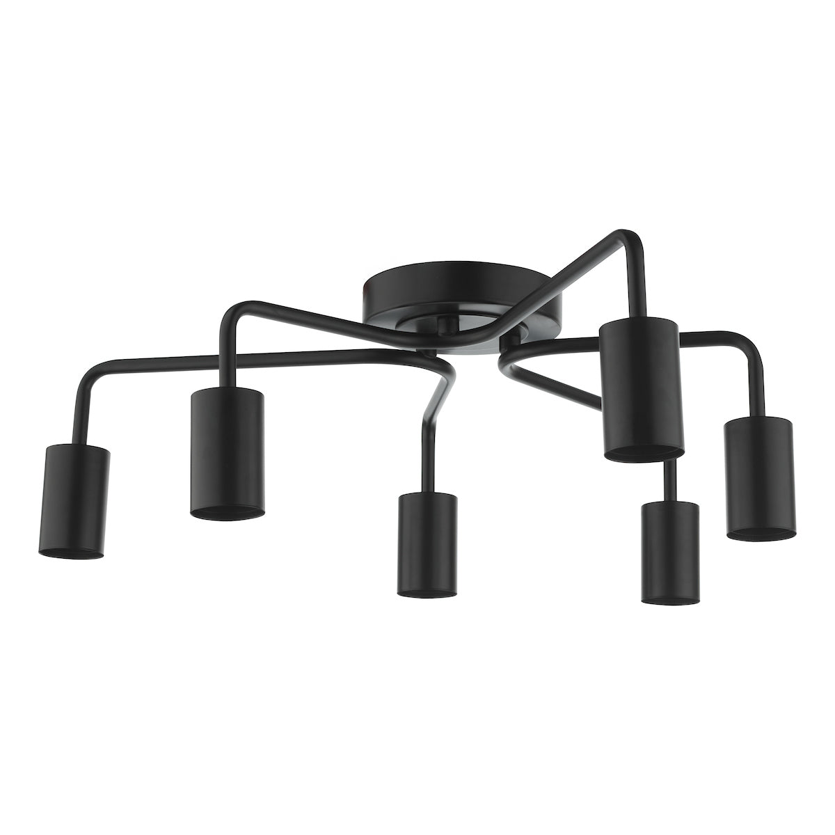 Dar Dena 6 Light Flush Matt Black – from Amos Lighting + Home