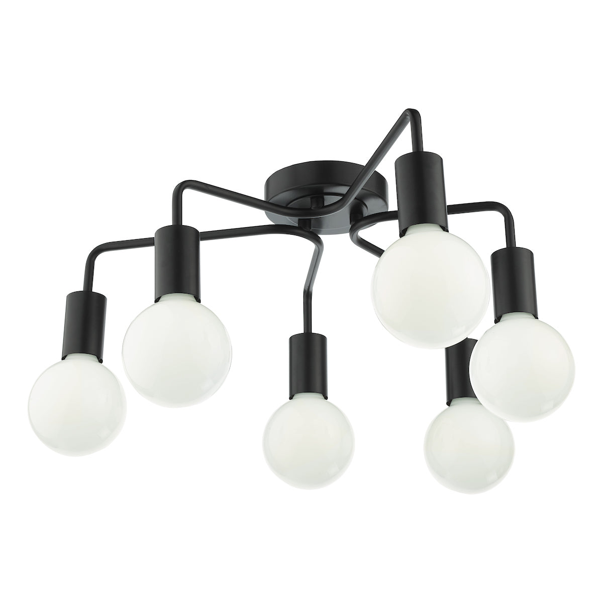 Dar Dena 6 Light Flush Matt Black – from Amos Lighting + Home