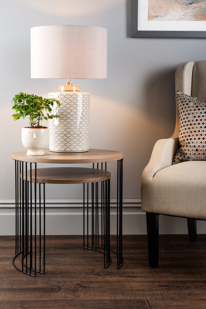 Dar Drum Nest of Tables Oak Effect – from Amos Lighting + Home