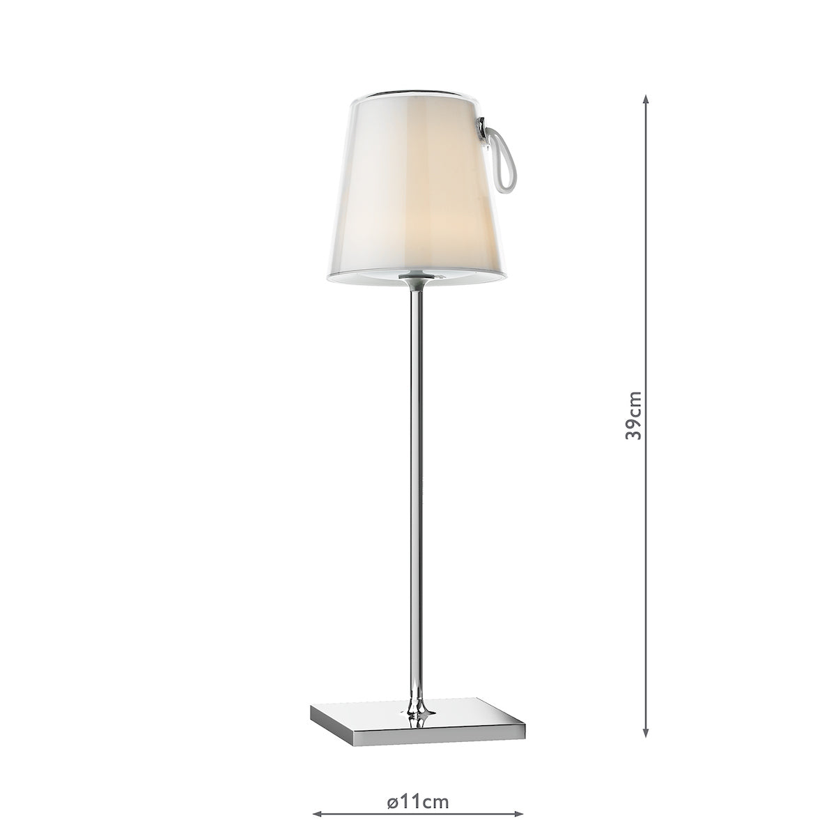 Dar Egor Table Lamp Polished Chrome and Colour Changing LED – from Amos Lighting + Home