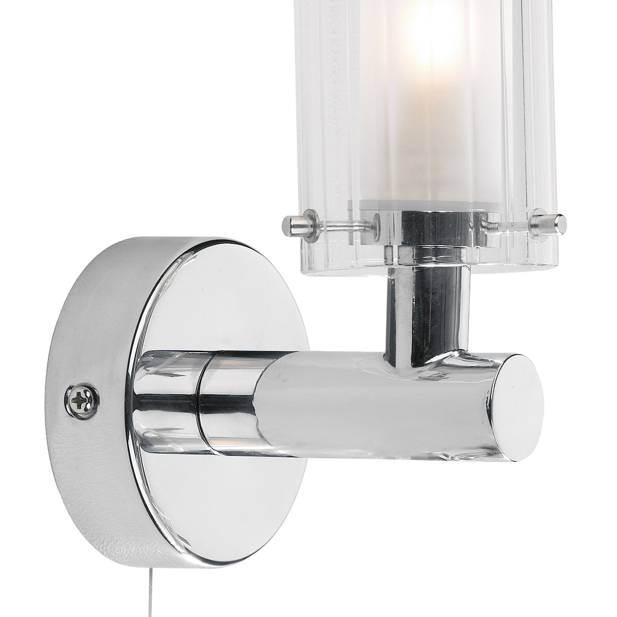 Dar Elba Bathroom Wall Light Polished Chrome Glass IP44 – from Amos Lighting + Home