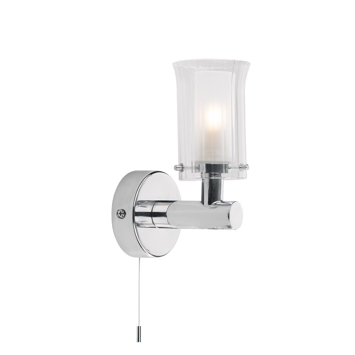 Dar Elba Bathroom Wall Light Polished Chrome Glass IP44 – from Amos Lighting + Home