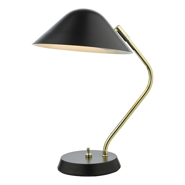 Dar Erna Table Lamp Polished Brass Satin Black – from Amos Lighting + Home