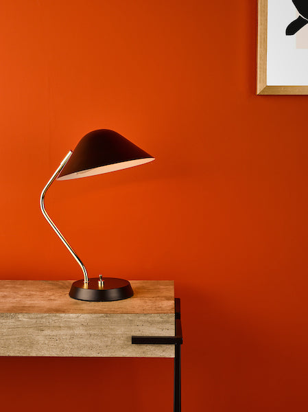 Dar Erna Table Lamp Polished Brass Satin Black – from Amos Lighting + Home