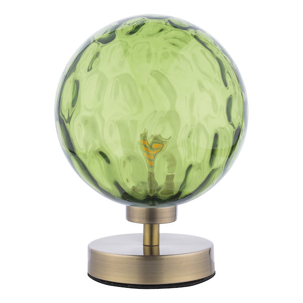 Dar Esben Touch Table Lamp Antique Brass with Green Glass – from Amos Lighting + Home