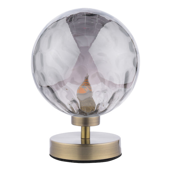 Dar Esben Touch Table Lamp Antique Brass with Smoked Glass – from Amos Lighting + Home