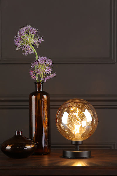 Dar Esben Touch Table Lamp Black with Champagne Glass – from Amos Lighting + Home