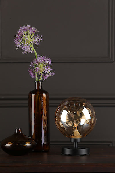 Dar Esben Touch Table Lamp Black with Champagne Glass – from Amos Lighting + Home