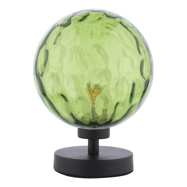 Dar Esben Touch Table Lamp Black with Green Glass – from Amos Lighting + Home