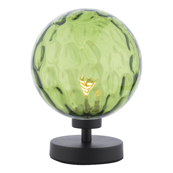 Dar Esben Touch Table Lamp Black with Green Glass – from Amos Lighting + Home