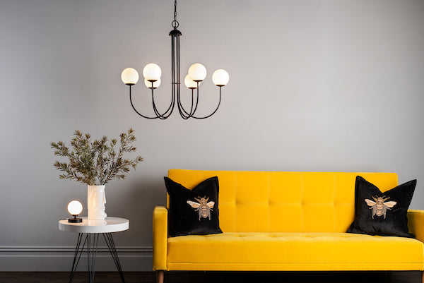 Dar Esben Touch Table Lamp Black With Opal Glass – from Amos Lighting + Home