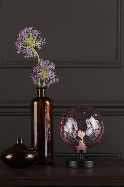 Dar Esben Touch Table Lamp Black with Pink Glass – from Amos Lighting + Home