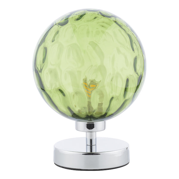 Dar Esben Touch Table Lamp Chrome with Green Glass – from Amos Lighting + Home