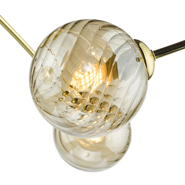 Dar Etta 6lt Semi Flush Ceiling Light Gold with Champagne Glass – from Amos Lighting + Home