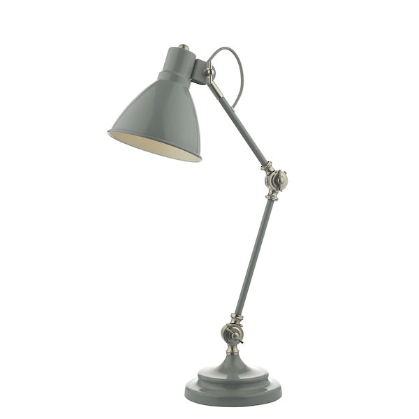 Dar Eunice Task Desk Lamp Grey Satin and Nickel – from Amos Lighting + Home
