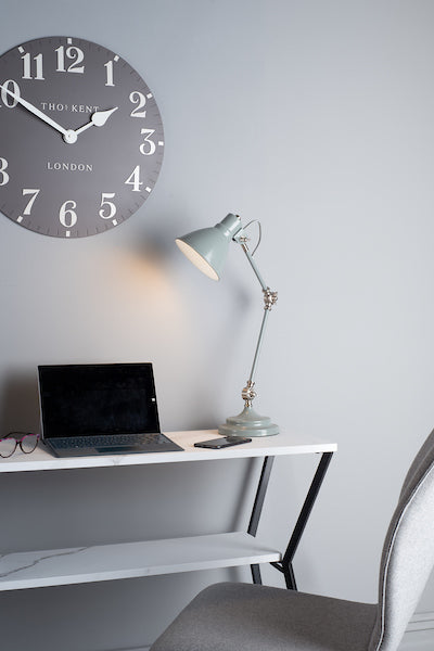 Dar Eunice Task Desk Lamp Grey Satin and Nickel – from Amos Lighting + Home