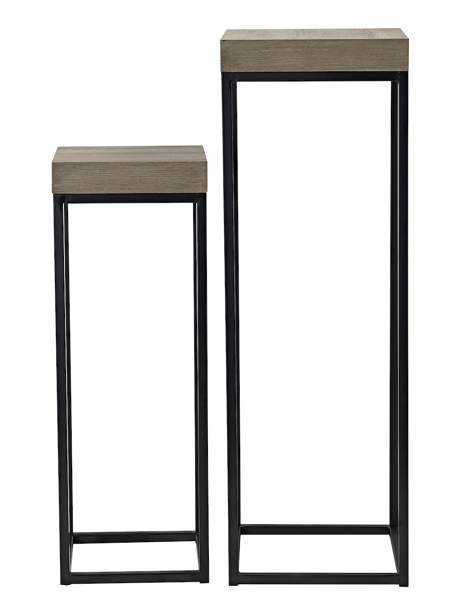 Dar Fabio Nest of 2 Plant Stands Oak Style Veneer – from Amos Lighting + Home