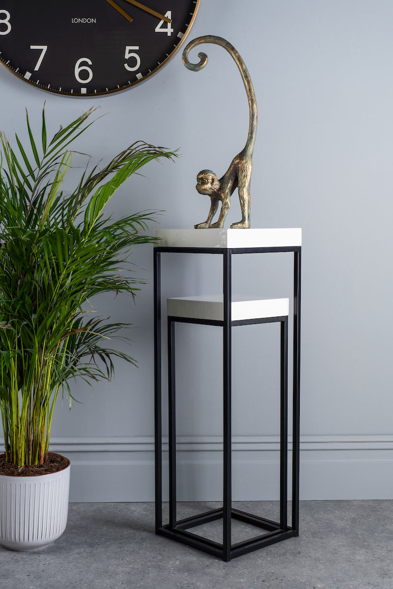 Dar Fabio Nest of 2 White Gloss Top Plant Stands – from Amos Lighting + Home