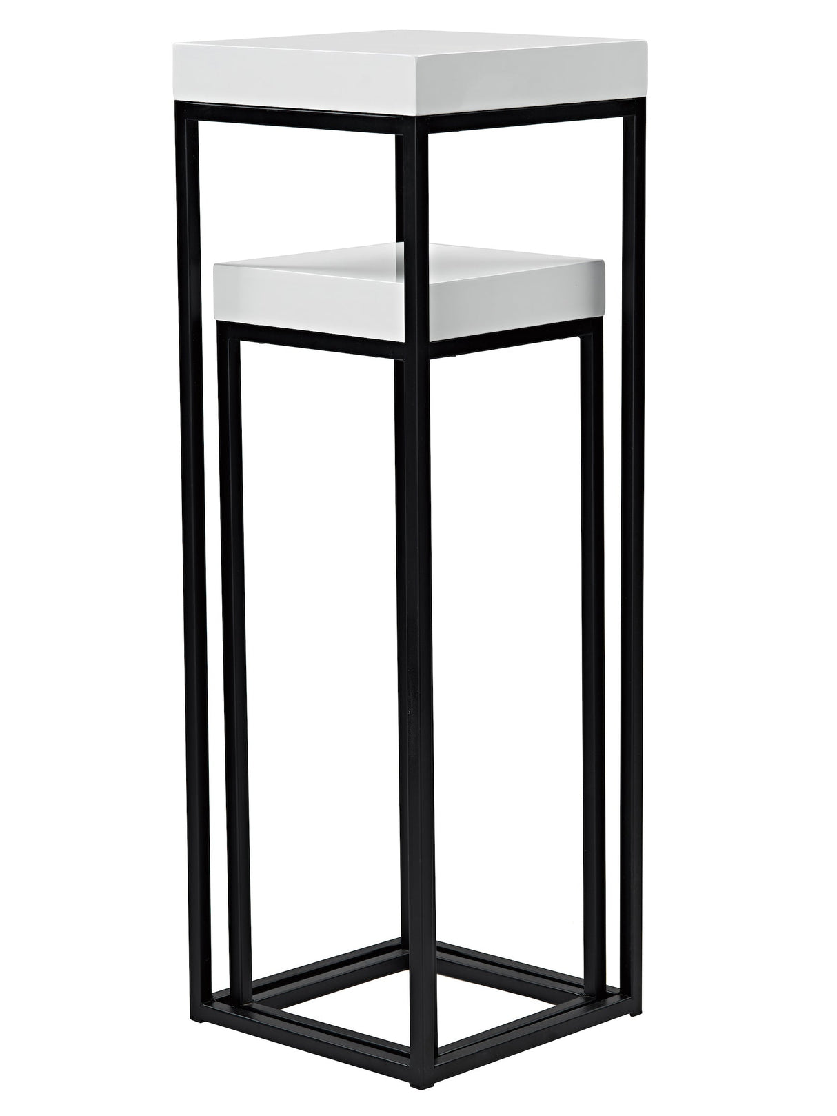 Dar Fabio Nest of 2 White Gloss Top Plant Stands – from Amos Lighting + Home