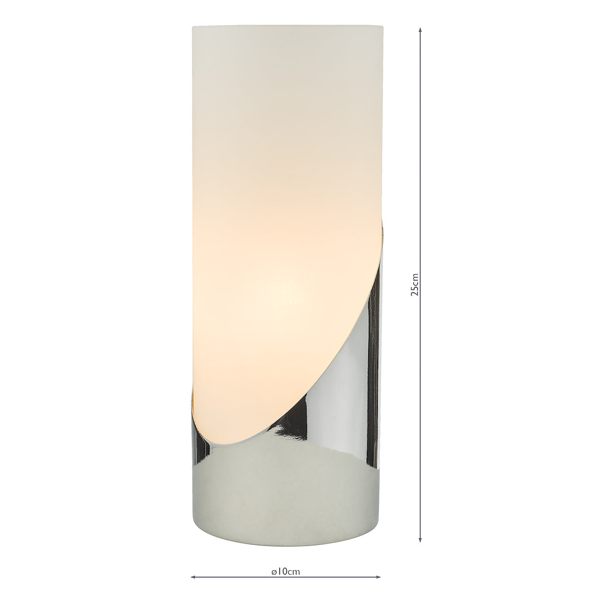 Dar Faris Touch Table Lamp Polished Chrome Opal Glass – from Amos Lighting + Home