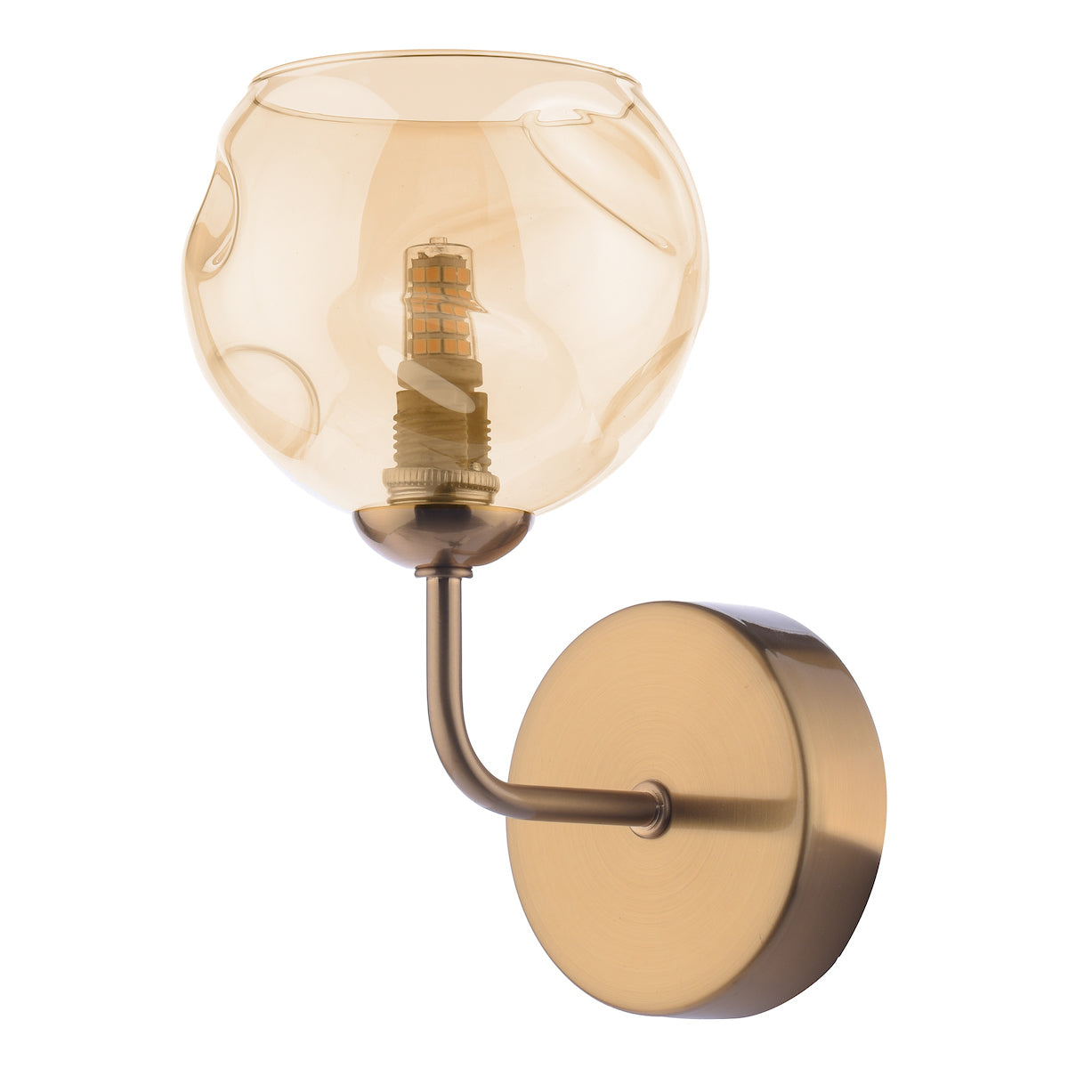 Dar Feya Wall Light Antique Bronze & Champagne Dimpled Glass – from Amos Lighting + Home