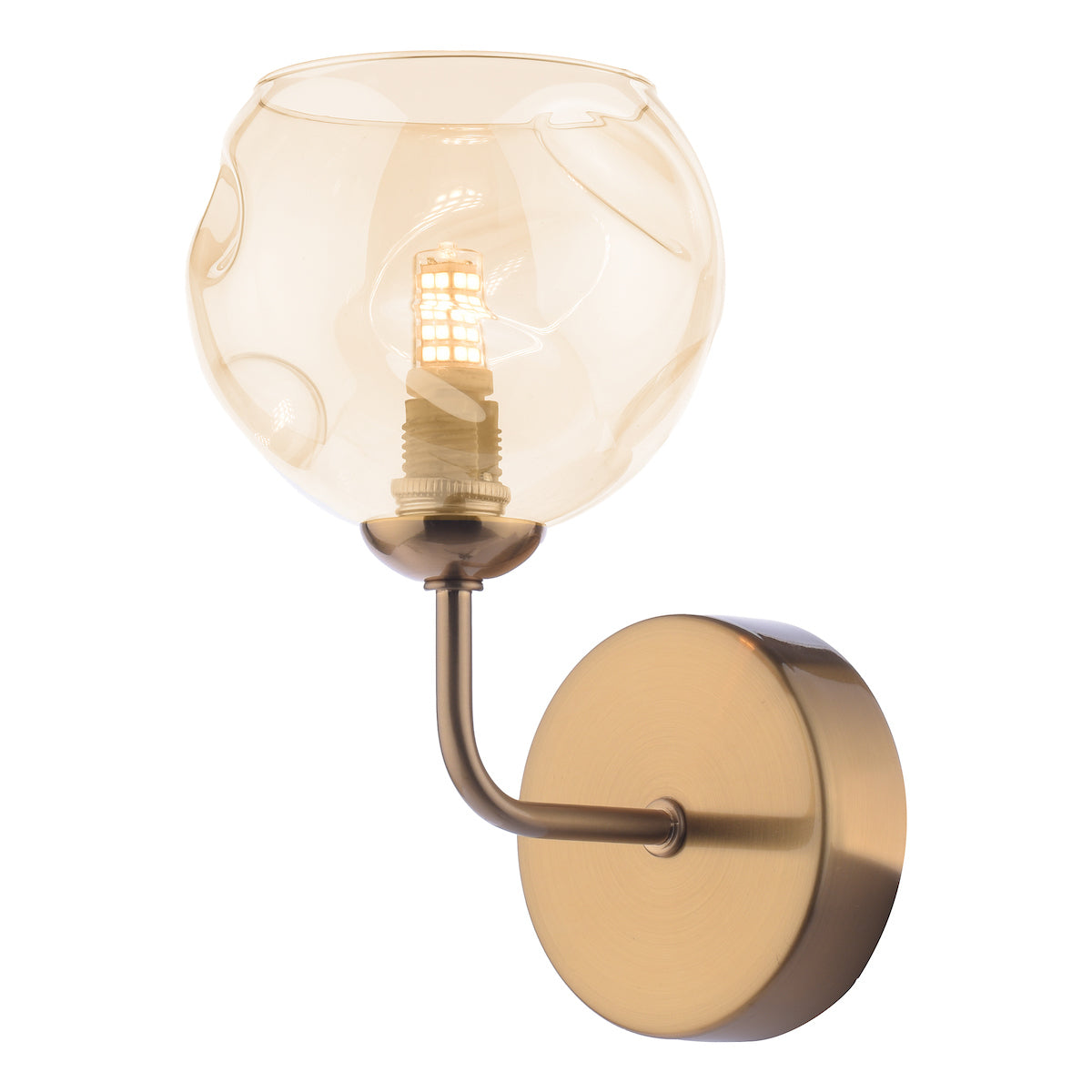 Dar Feya Wall Light Antique Bronze & Champagne Dimpled Glass – from Amos Lighting + Home
