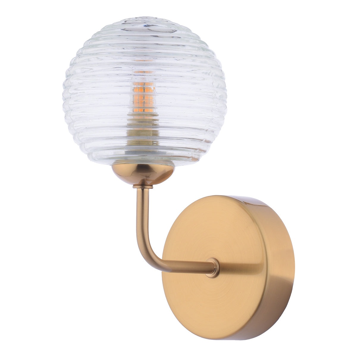 Dar Feya Wall Light Antique Bronze & Ribbed Glass – from Amos Lighting + Home