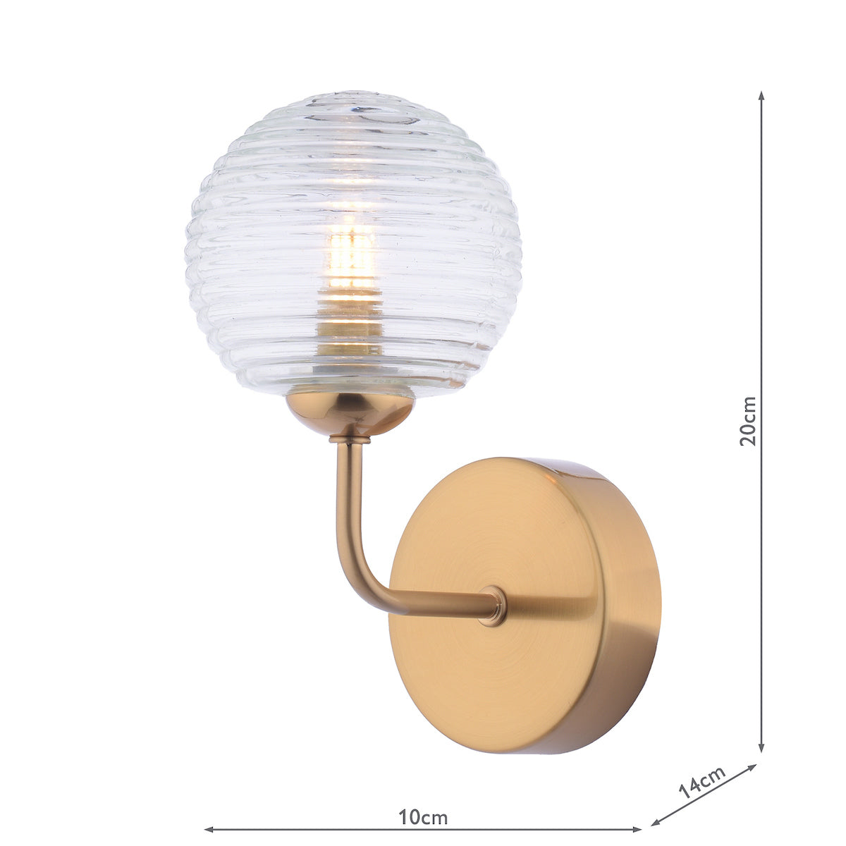 Dar Feya Wall Light Antique Bronze & Ribbed Glass – from Amos Lighting + Home