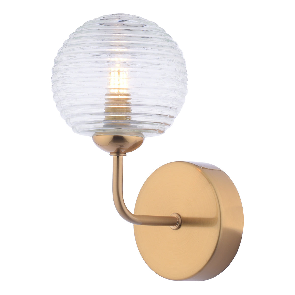 Dar Feya Wall Light Antique Bronze & Ribbed Glass – from Amos Lighting + Home