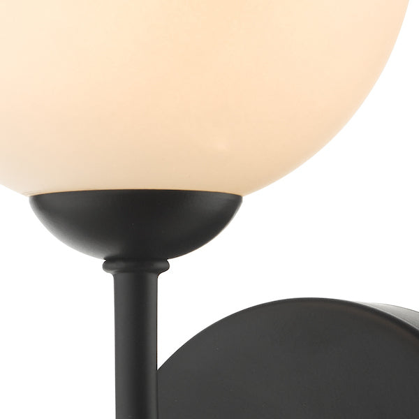 Dar Feya Wall Light Matt Black Opal Glass – from Amos Lighting + Home