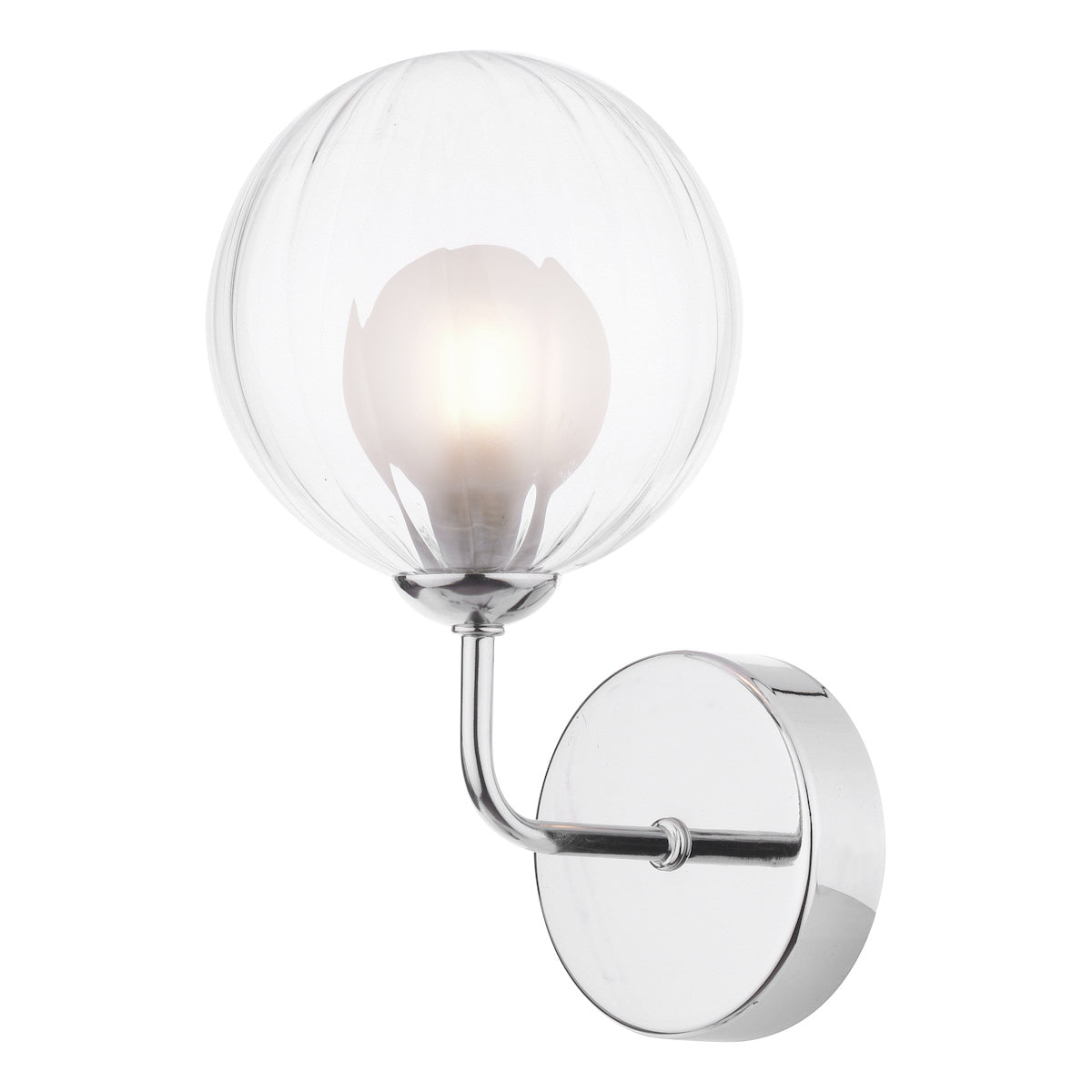 Dar Feya Wall Light Polished Chrome & Clear/Opal Glass – from Amos Lighting + Home