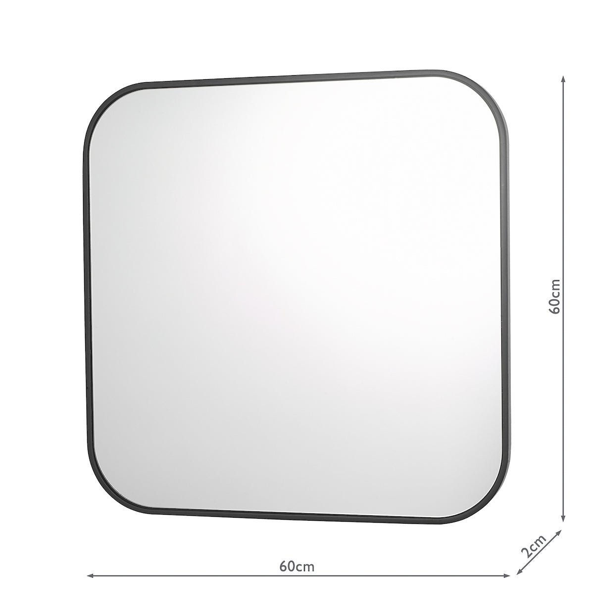 Dar Firuz Square Mirror Thin Matt Black Frame 60 X 60cm – from Amos Lighting + Home