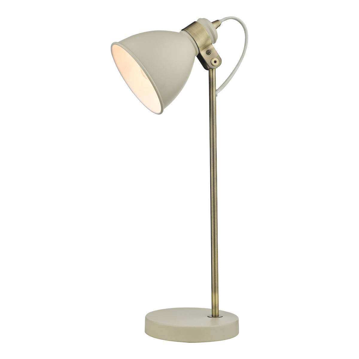 Dar Frederick Task Table Lamp Cream Antique Brass – from Amos Lighting + Home