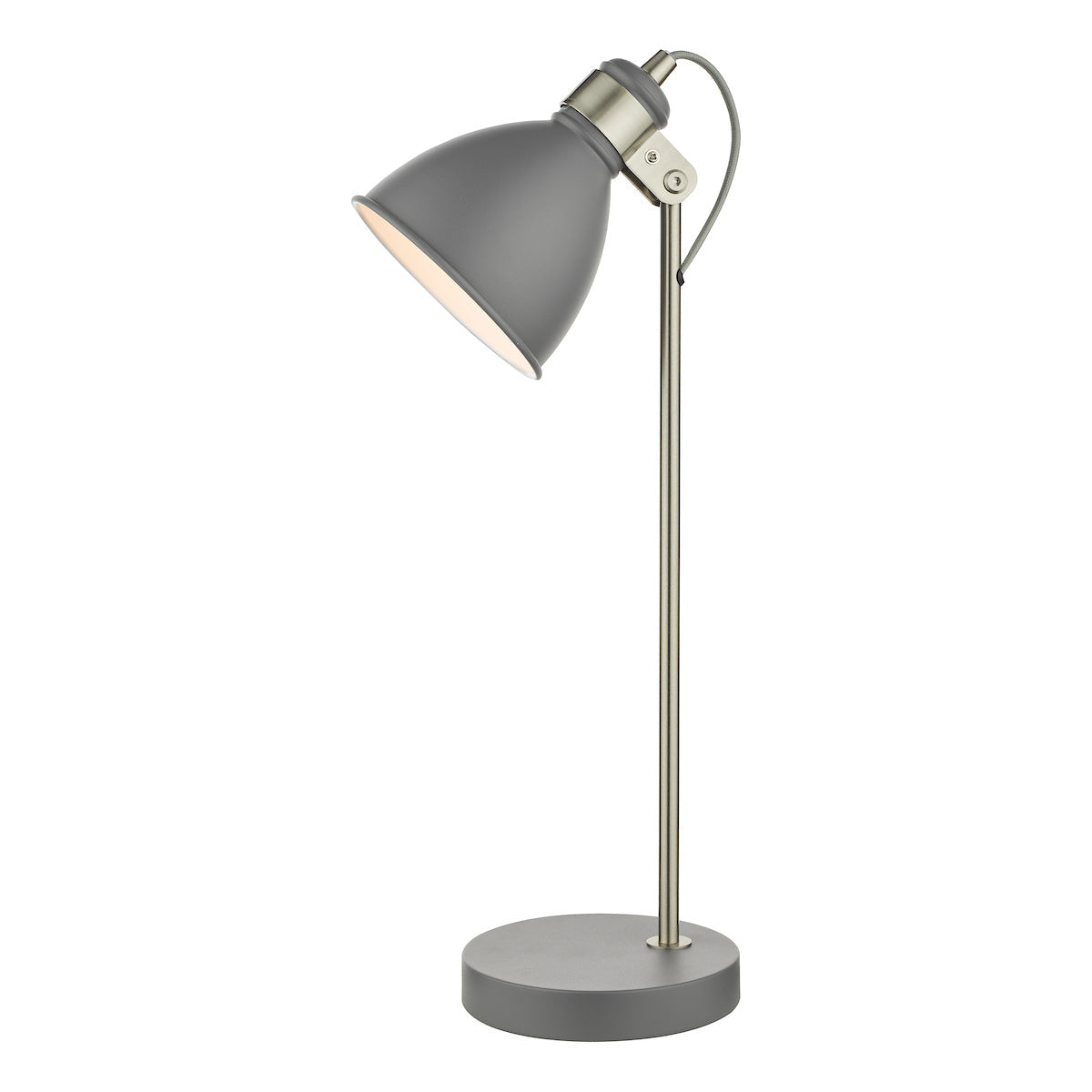 Dar Frederick Task Table Lamp Dark Grey Satin Chrome – from Amos Lighting + Home